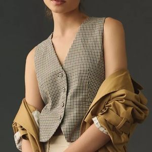 Anthropologie Plaid Vest